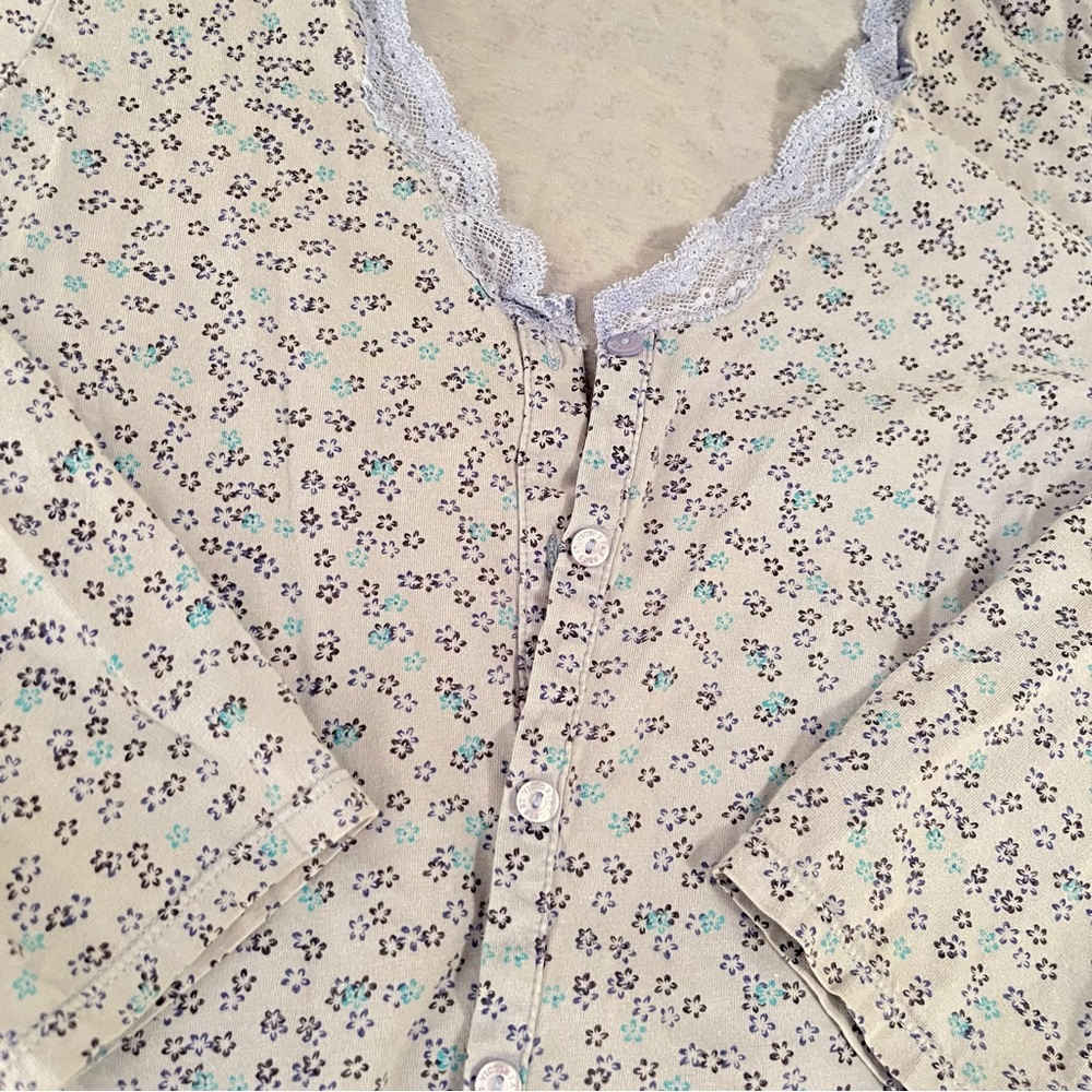 Victoria Secret Vintage Floral pajamas pant and shirt / Costal Minimalist Style